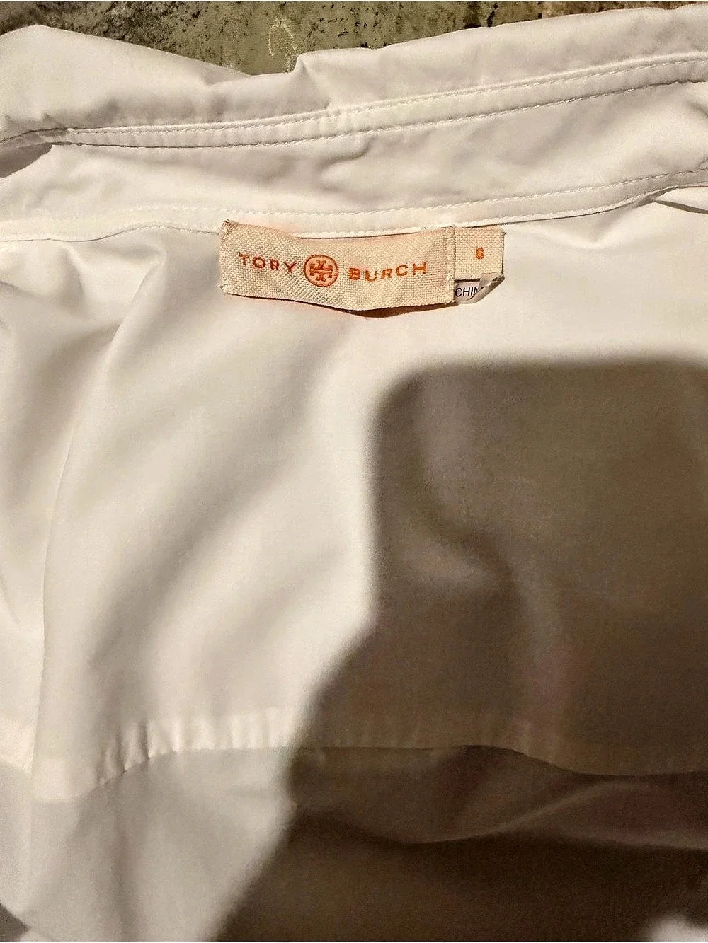 Tory Burch Scalloped Cotton Shirt Dress White Small Like New